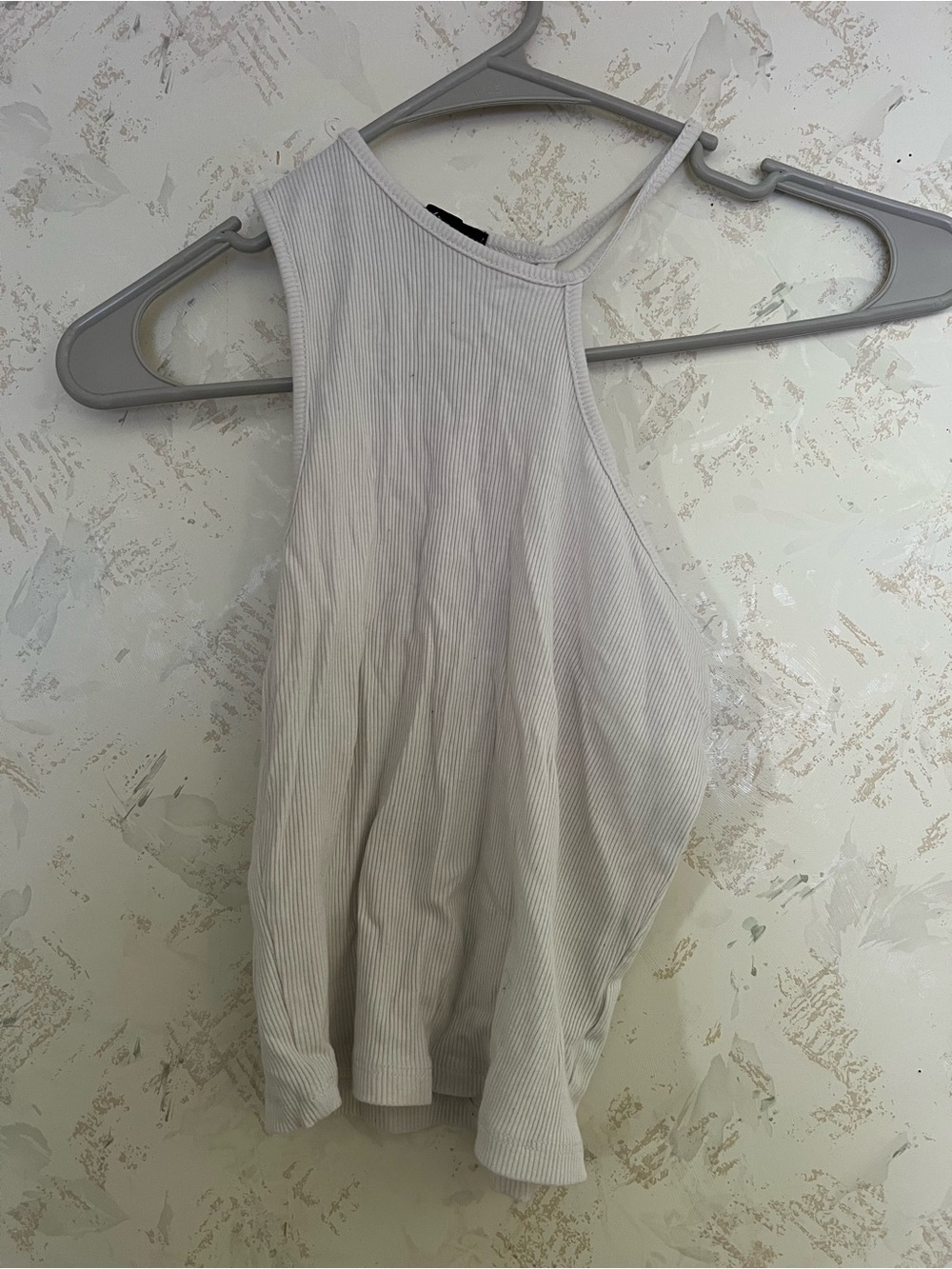 Ambiance One-Shoulder Ribbed Tank Dress - White